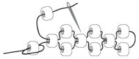 Threading through multiple beads